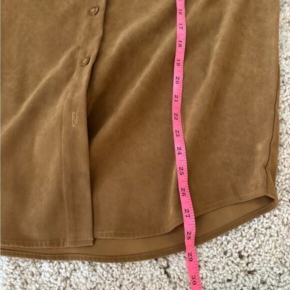 Vintage Bill Blass Faux Suede Button Down Long Sleeve Shacket Medium - Picture 8 of 8